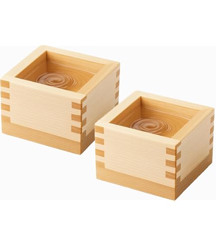 Amazon.com | JapanBargain 3323x2, Wooden Sake Cups Masu Japanese